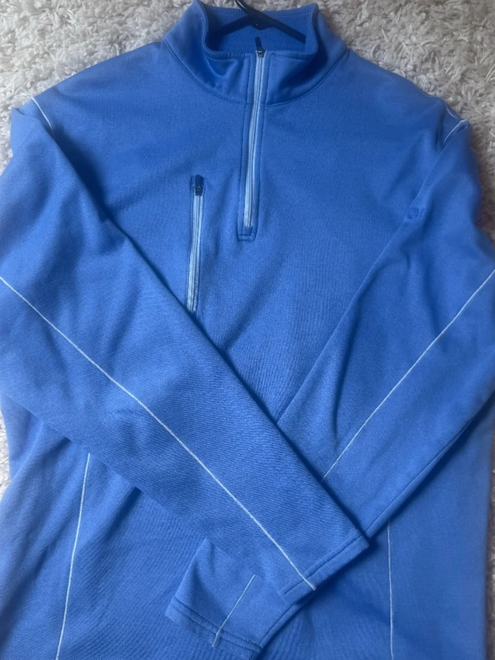 Peter Millar Men's Golf Quarter Zip Pullover Blue Medium lightweight preppy